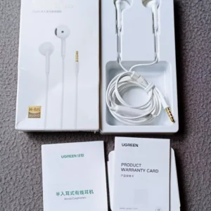 Tai nghe nhét tai UGREEN Aux, Tai nghe có dây 3,5 mm Điều khiển âm lượng cách ly tiếng ồn có micrô cho AndroidMP3 / MP4 / Pad