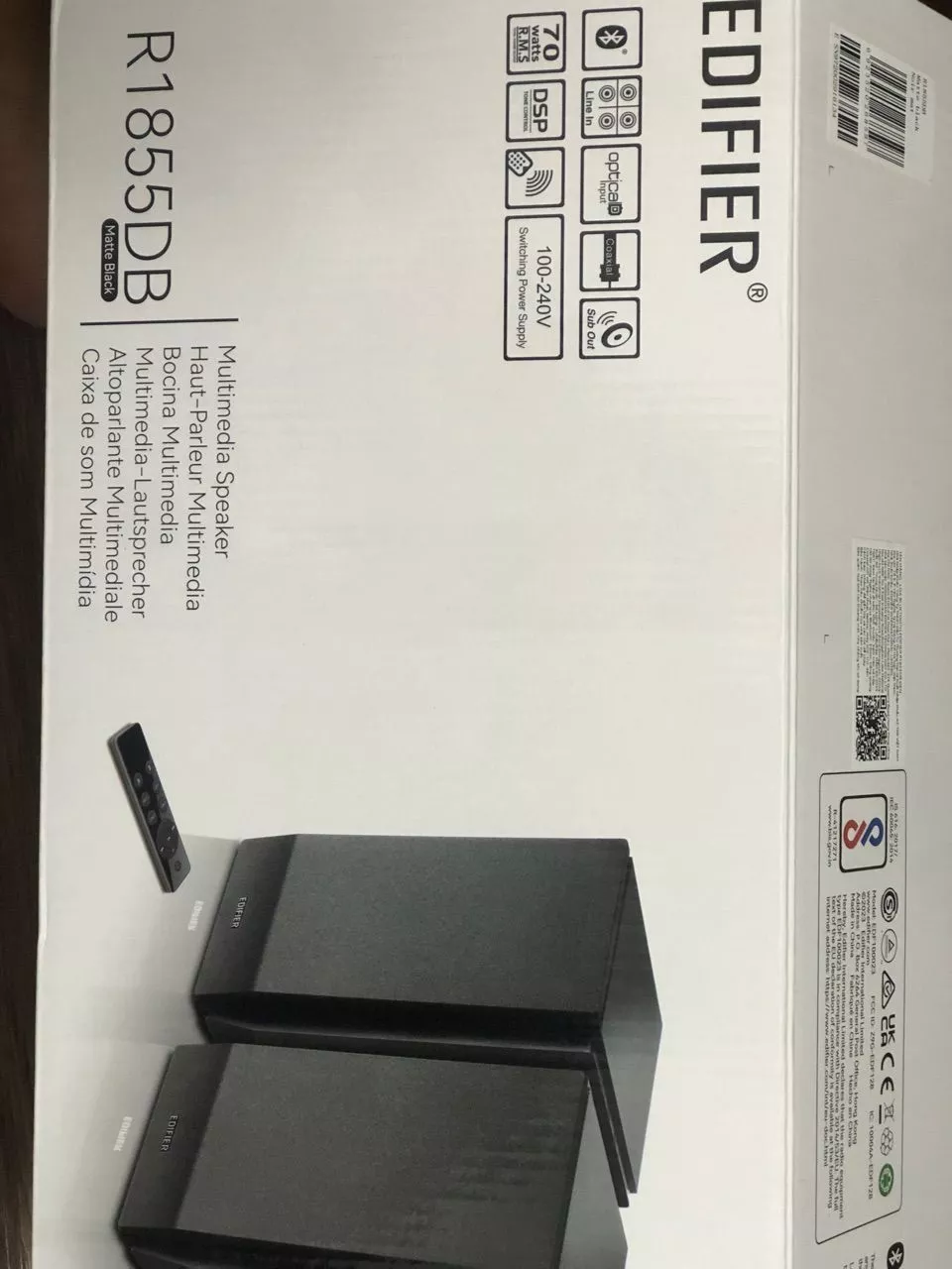 Loa Bookshelf Để Bàn Âm Trầm EDIFIER R1855DB - Công Suất 70W - Âm Thanh Mạnh Mẽ - Đa Dạng Đầu Vào - 15 Tháng Bảo Hành