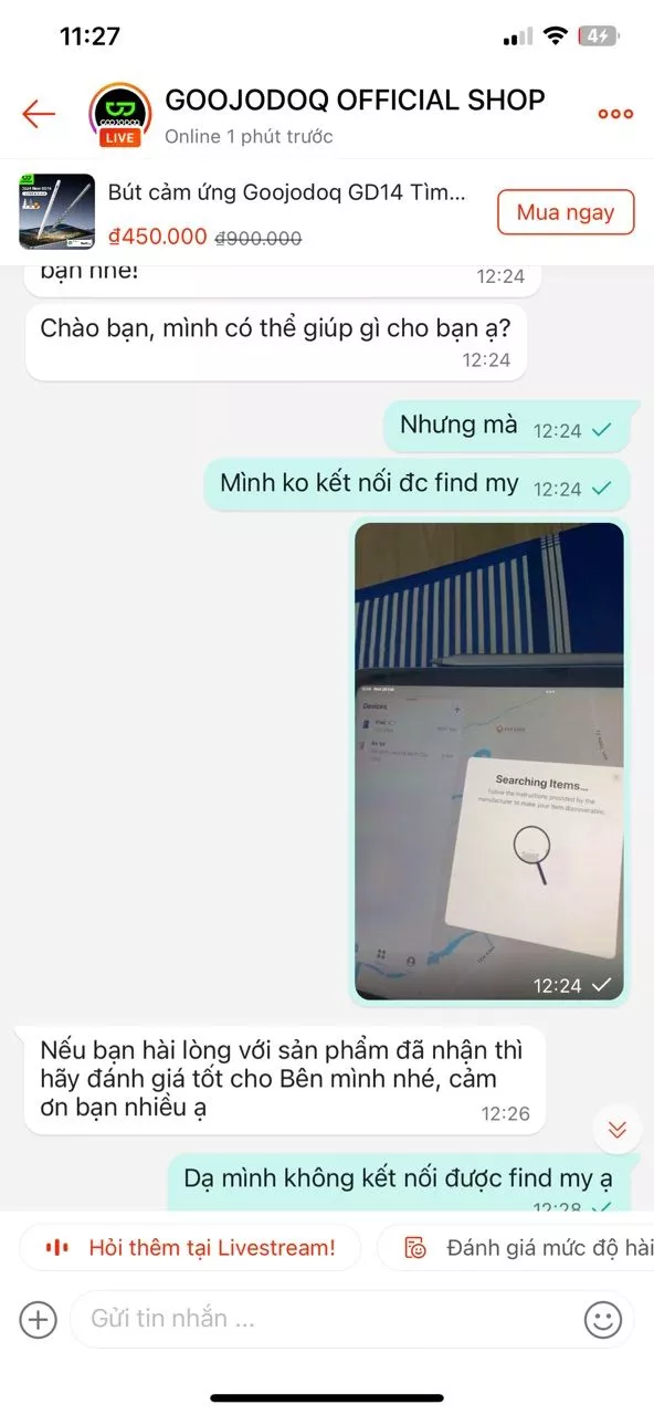Bút cảm ứng Goojodoq GD14 Tìm bút cho iPad Gen 10/9 Air4/5/6 Pro 11/12.9/13