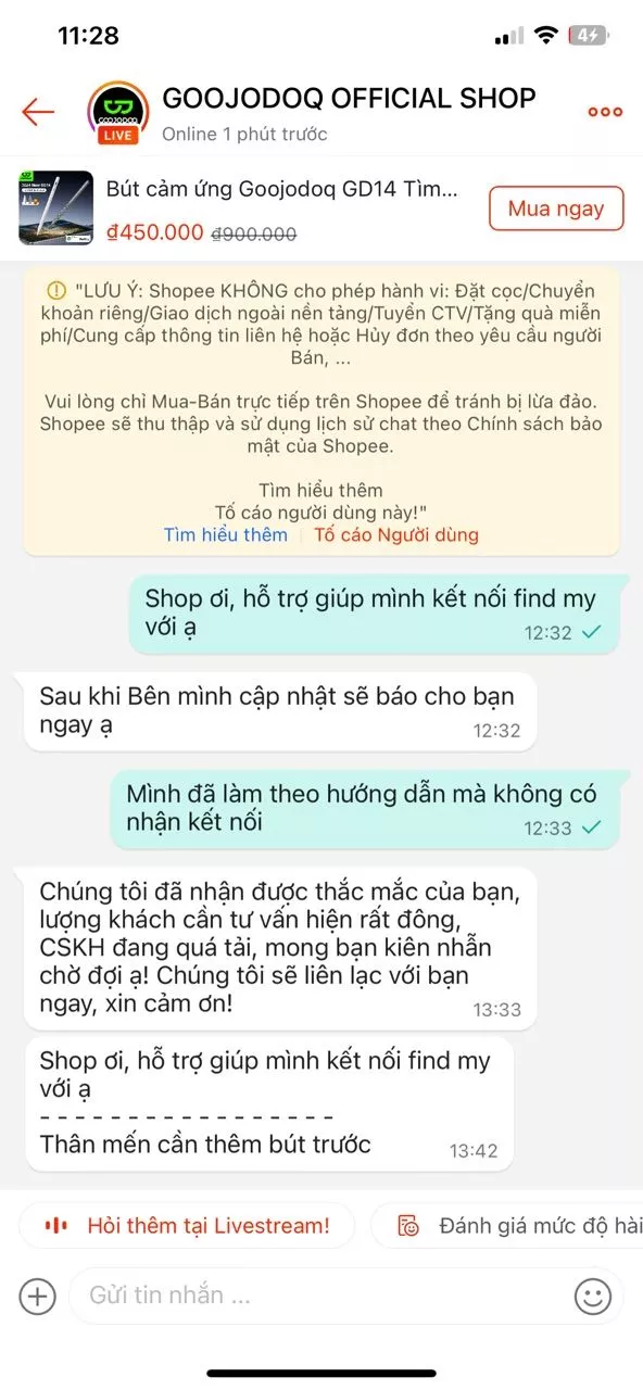 Bút cảm ứng Goojodoq GD14 Tìm bút cho iPad Gen 10/9 Air4/5/6 Pro 11/12.9/13