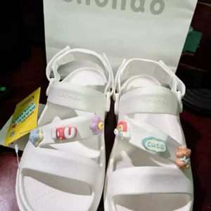 Giày Sandal Nam Nữ Shondo FX Nhựa Đúc Kháng Nước Hạn Chế Trơn Trượt Trắng F100000
