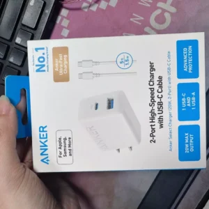 Combo Củ sạc nhanh Anker | 2 cổng 1USB-C & 1USB-A | Kèm Cáp sạc USB-C to USB-C- B2348