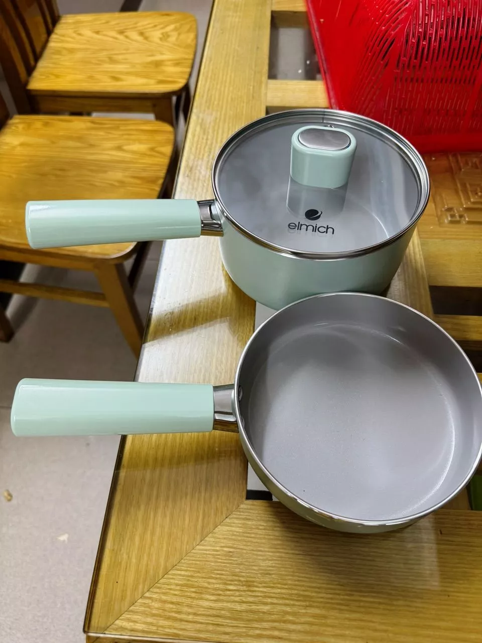 Bộ nồi chảo chống dính sứ Elmich Baby EL 1168