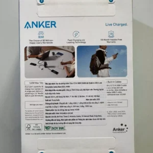 [ANKER] Sạc dự phòng Anker Zolo 25.000mAh | Công suất 165W | Tích hợp 2 cáp USB-C có thể rút gọn | Có màn hình - A1695