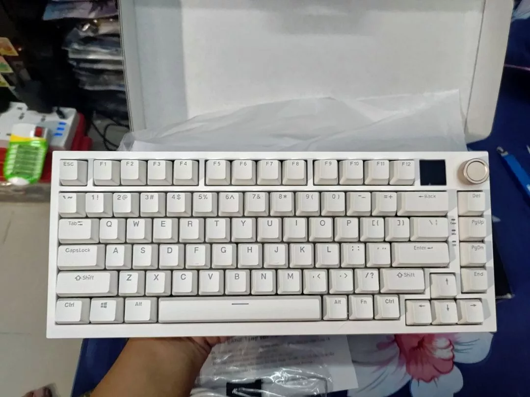 Bàn phím cơ không dây Weikav F75 Pro RGB, 3 Modes kết nối, Màn hình phụ, Núm xoay , Xuyên LED