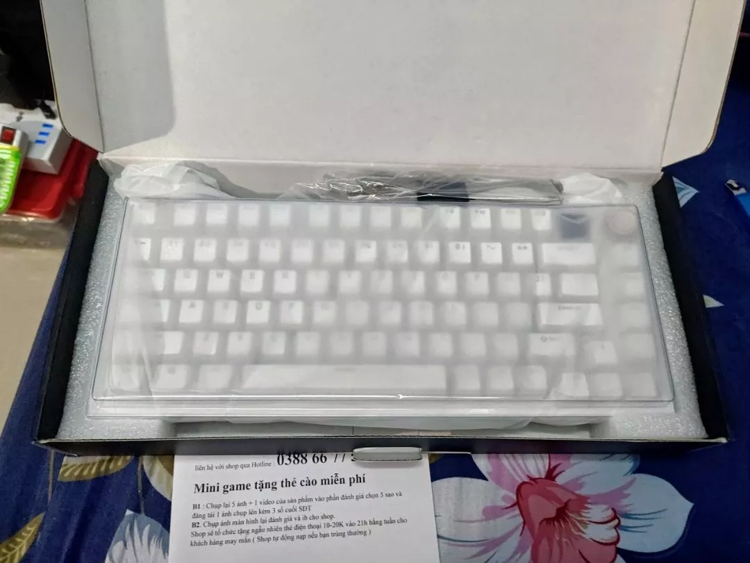 Bàn phím cơ không dây Weikav F75 Pro RGB, 3 Modes kết nối, Màn hình phụ, Núm xoay , Xuyên LED