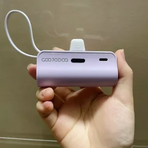 sạc dự phòng mini GOOJODOQ 2024 không dây di động có phích cắm Type-C và Light-ning