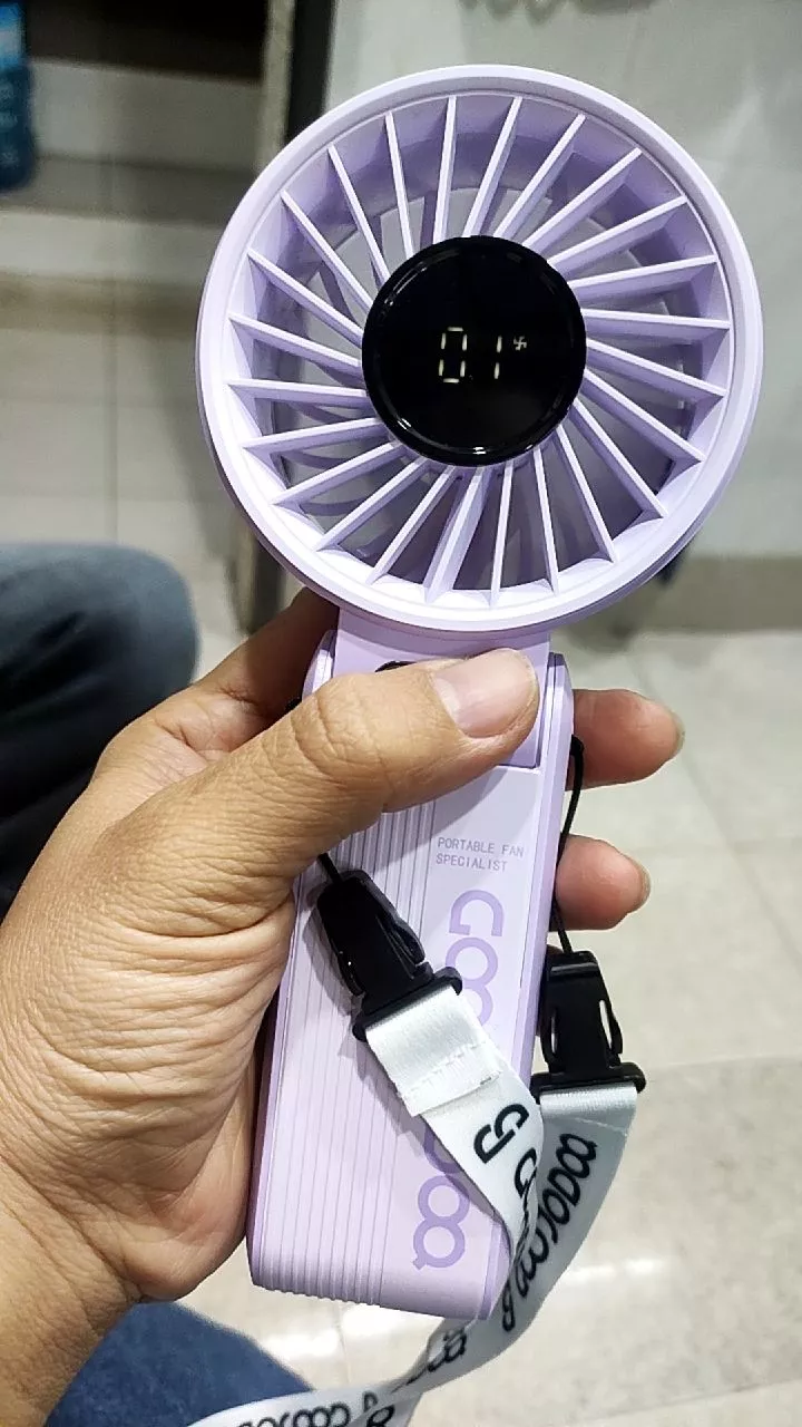 【Bảo hành tại địa phương】 GOOJODOQ Quạt gấp 3 trong 1 180° im lặng 100 cấp độ có thể điều chỉnh siêu năng lượng gió Quạt di động Màn hình LED