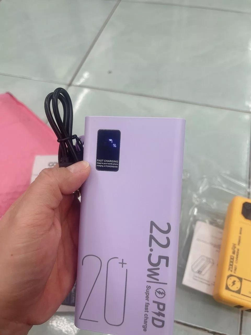 Bộ sạc dự phòng mini GOOJODOQ 22,5w Màn hình LED 20000mAh có chế độ đèn pin