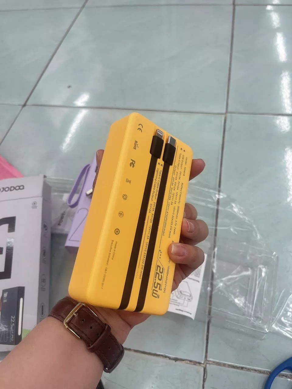 Sạc dự phòng GOOJODOQ 20000mAh tích hợp cáp sạc 22.5W sạc nhanh thông minh
