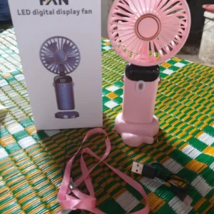 Quạt Cầm Tay Mini PTLUXURY Tích Điện ,Pin Sạc 10.000mAh,5 Tốc Độ Gió Có Dây Đeo Cổ,Đèn LED Hiển Thị Mẫu Mới