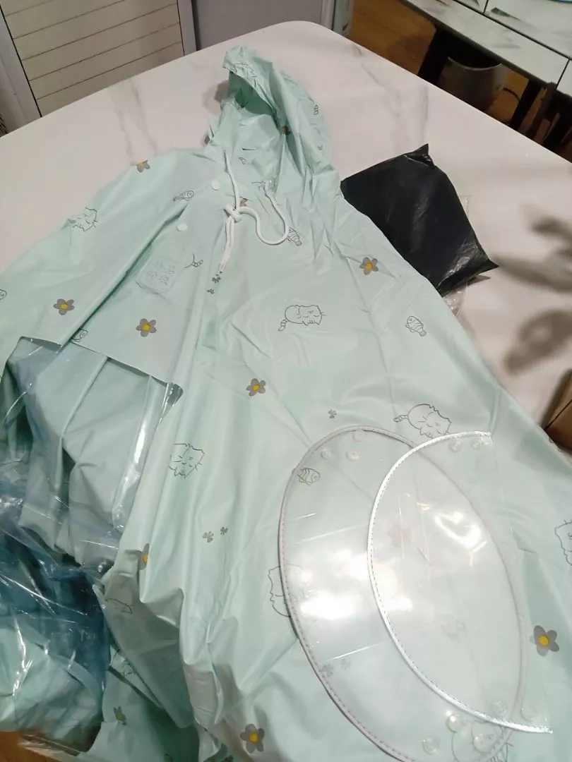 Áo Mưa Trong Suốt DIDOOGLT Họa Tiết Mèo Chất Liệu PVC Dày Dặn Cao Cấp