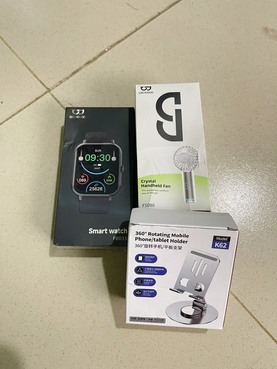 Quạt mini Goojodoq 3 tốc độ có thể gập lại quạt cầm tay nhỏ cầm tay đi kèm dây buộc