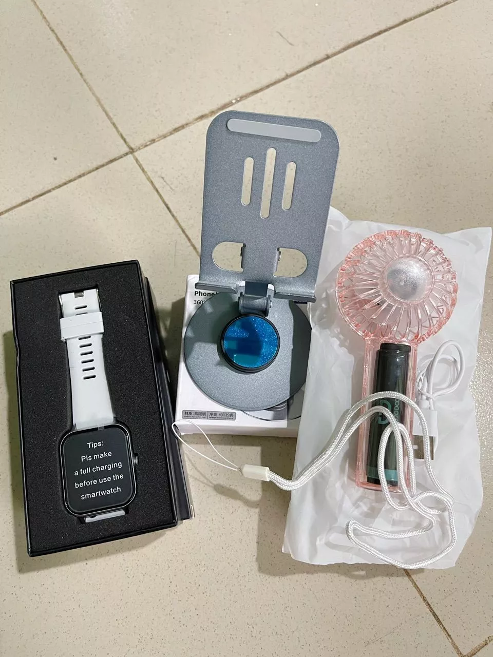 Quạt mini Goojodoq 3 tốc độ có thể gập lại quạt cầm tay nhỏ cầm tay đi kèm dây buộc