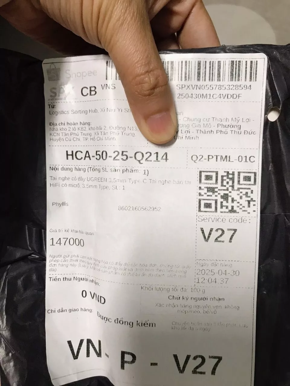 Tai nghe có dây UGREEN 3,5mm Type C Tai nghe bán tai HiFi có micrô