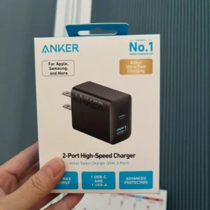 Combo Củ sạc nhanh Anker | 2 cổng 1USB-C & 1USB-A | Kèm Cáp sạc USB-C to USB-C- B2348
