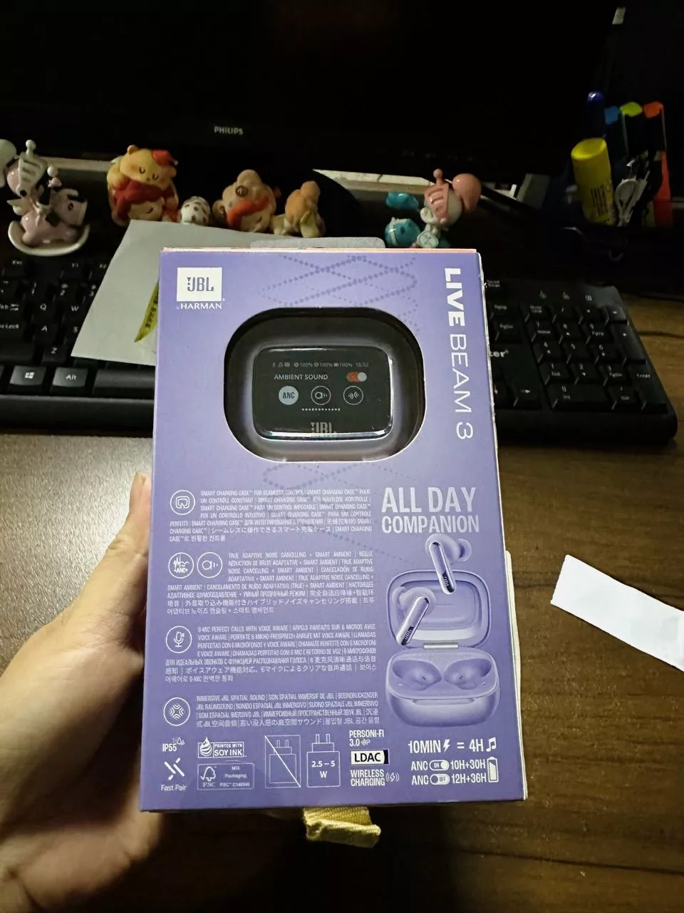 Tai Nghe True Wireless JBL Live Beam 3 có màn hình cảm ứng - Hàng Chính Hãng