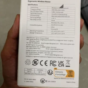 Chuột không dây UGREEN, 6 nút im lặng, 2.4G có đầu thu Mini USB, cài đặt DPI 5 cấp độ 4000DPI, máy tính xách tay PC / Mac / Linux