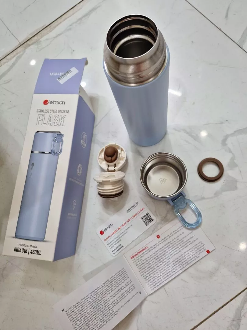 ( Độc quyền chỉ có trên Shopee ) Bình giữ nhiệt inox 316 Elmich EL8315 dung tích 480ml