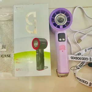 Quạt turbo đa năng tốc độ cao Goojodoq 4000mah có đèn pin LED, màn hình kỹ thuật số và móc treo cho nhiều cảnh