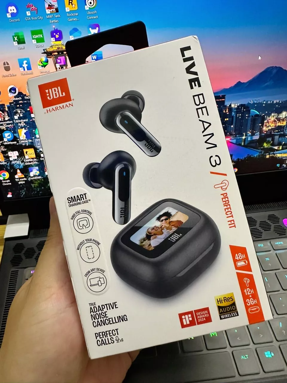Tai Nghe True Wireless JBL Live Beam 3 có màn hình cảm ứng - Hàng Chính Hãng