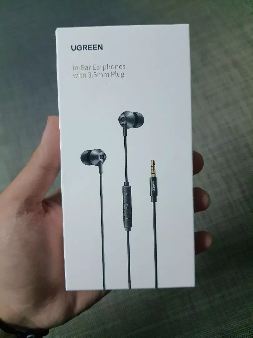 Tai nghe nhét tai UGREEN Aux, Tai nghe có dây 3,5 mm Điều khiển âm lượng cách ly tiếng ồn có micrô cho AndroidMP3 / MP4 / Pad