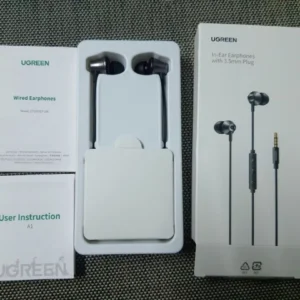 Tai nghe nhét tai UGREEN Aux, Tai nghe có dây 3,5 mm Điều khiển âm lượng cách ly tiếng ồn có micrô cho AndroidMP3 / MP4 / Pad