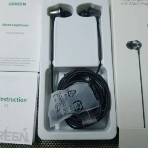 Tai nghe nhét tai UGREEN Aux, Tai nghe có dây 3,5 mm Điều khiển âm lượng cách ly tiếng ồn có micrô cho AndroidMP3 / MP4 / Pad