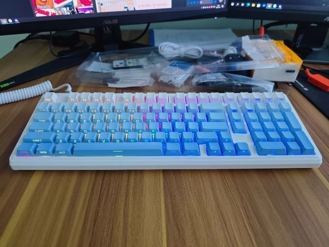 Bàn phím cơ không dây ATAS YG102 - 3 mode kết nối - LED RGB - Có App Marco - Mạch xuôi 5 Pin - Lube sẵn