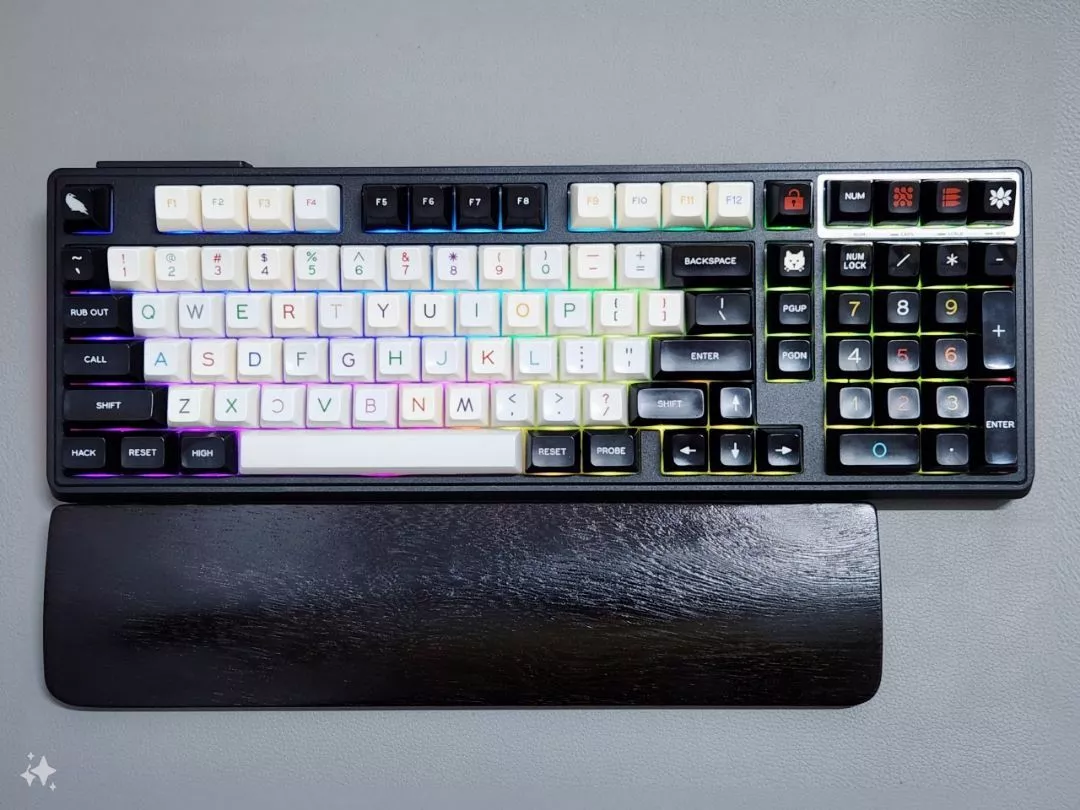 Case bàn phím cơ không dây ATAS YG102 - 3 mode kết nối - LED RGB - Có App Marco - Mạch xuôi 5 Pin - Lube sẵn