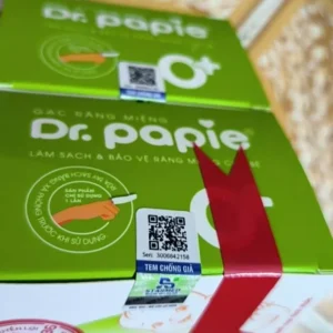 Hộp gạc rơ lưỡi/ răng miệng Dr Papie 30pcs 0+/1+