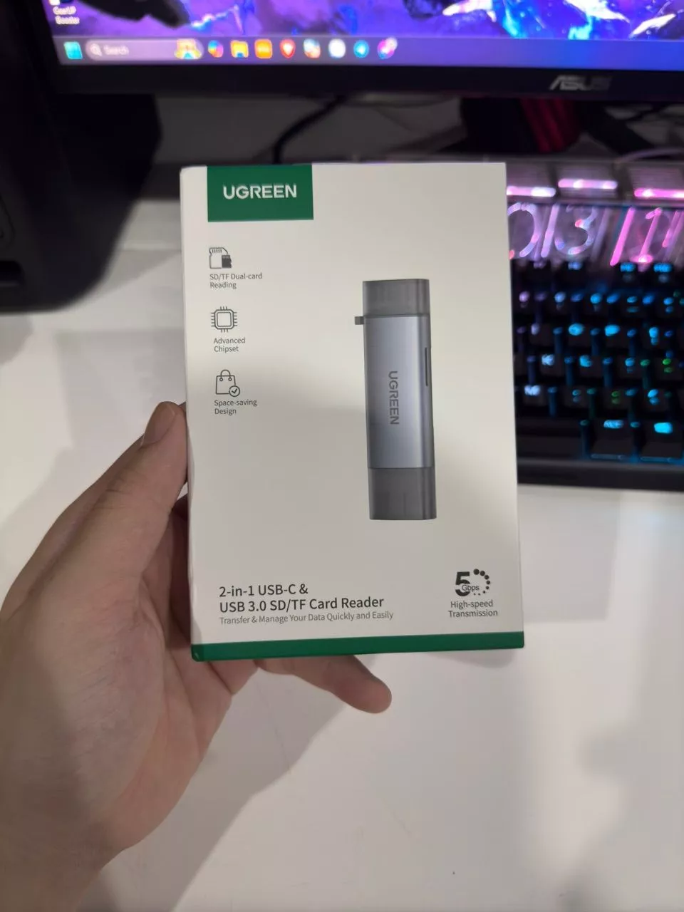 UGREEN Đầu Đọc Thẻ USB Loại C USB 3.0 Sang SD Micro SD TF Adapter Cho laptop Điện Thoại Bộ Nhớ Thông Minh Đầu Đọc Thẻ SD