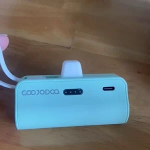 sạc dự phòng mini GOOJODOQ 2024, Pin dự phòng không dây di động có phích cắm Type-C và Lightning