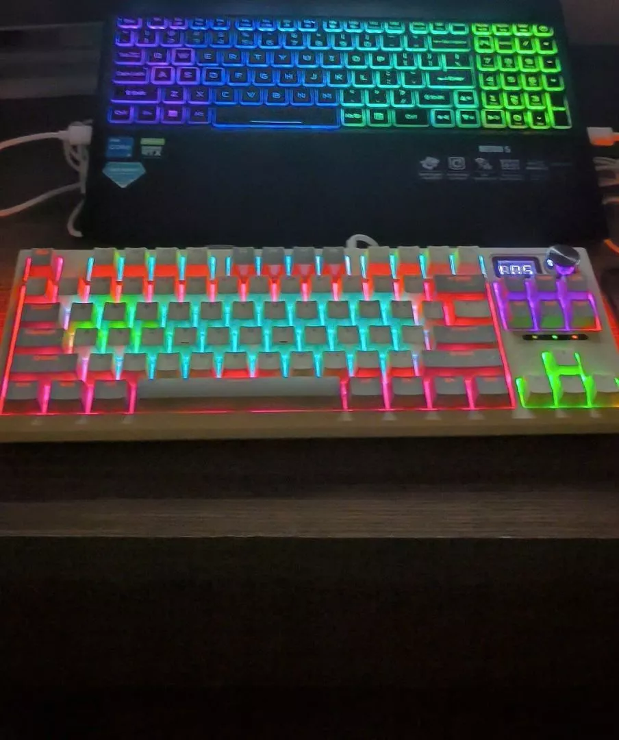 Bàn Phím Cơ Không dây LANGTU LT84 PRO - Màn Hình Led, Núm Tùy Chỉnh - Led RGB - 3 Chế độ