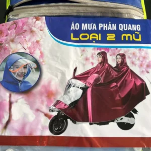 Áo Mưa Đi Xe Máy DIDOOGLT Phản Quang Có Kính Chắn Mưa Cho 1-2 Người Che Phủ Toàn Thân
