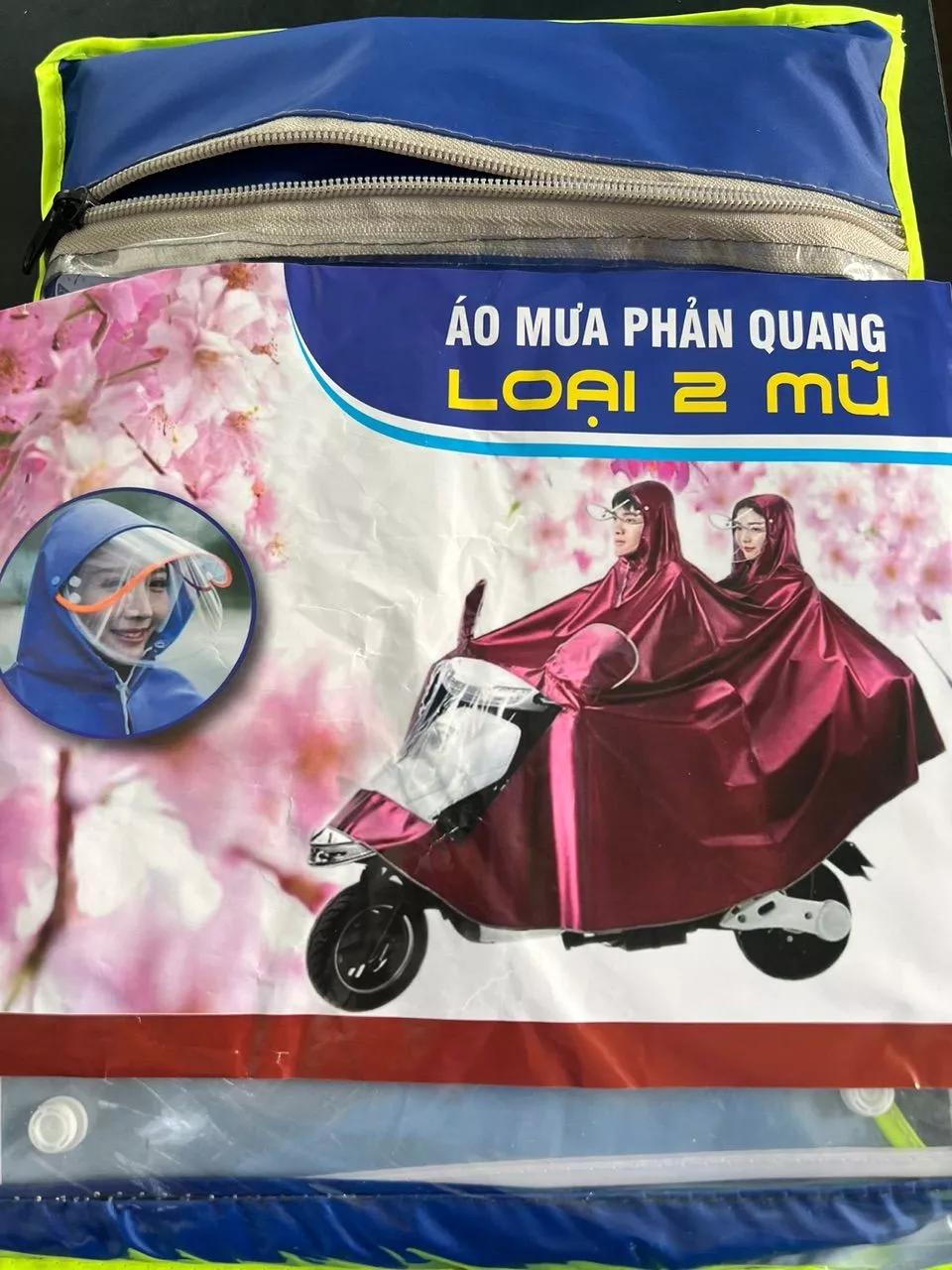Áo Mưa Đi Xe Máy DIDOOGLT Phản Quang Có Kính Chắn Mưa Cho 1-2 Người Che Phủ Toàn Thân