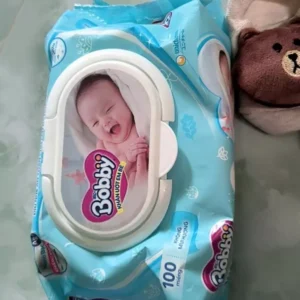 Thùng 16 Gói Khăn ướt Bobby không mùi 100 miếng/gói (Xanh)