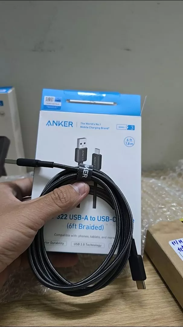 Cáp Sạc ANKER 322 Nylon Cable III USB-A to USB-C - Dài 0.9/1.8m - A81H5/A81H6