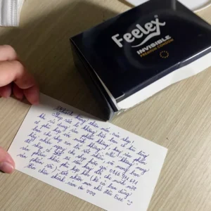 Bao cao su Feelex siêu mỏng, kéo dài thời gian, gân gai, nhiều gel bôi trơn - Hộp 10 bcs