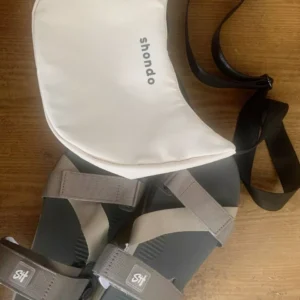 Giày Sandals Nam Nữ SHONDO F8B V2 Êm, Thời Trang Thích Hợp Đi Làm, Đi Học Chơi Màu Xám Be Xám F8B2522
