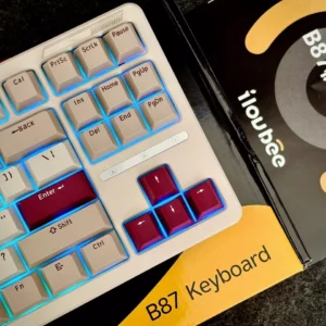 Bàn phím cơ không dây iloubee B87 - Full Foam - Có núm tùy biến - 3 Mode - LED RGB - App marco - Mạch Xuôi