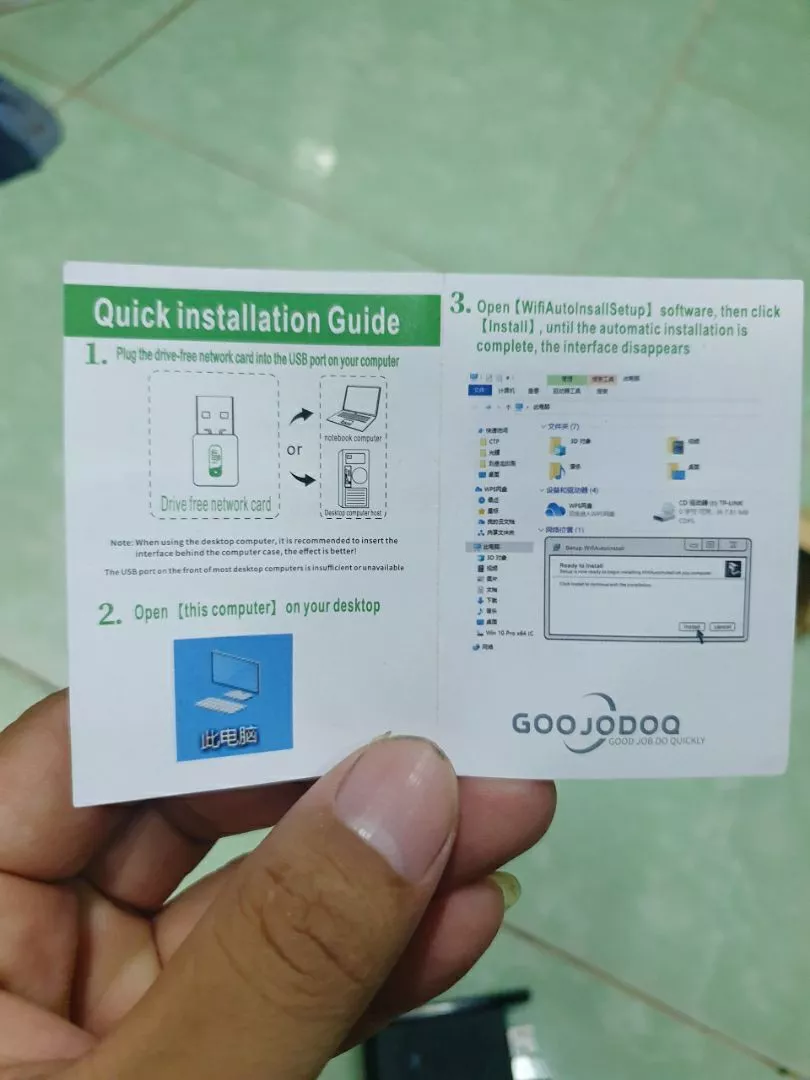 Bộ Thu Phát wifi Goojodoq 1300mbps USB 3.0 2 Râu Kết Nối Mạng Không Dây 2.4G+5G