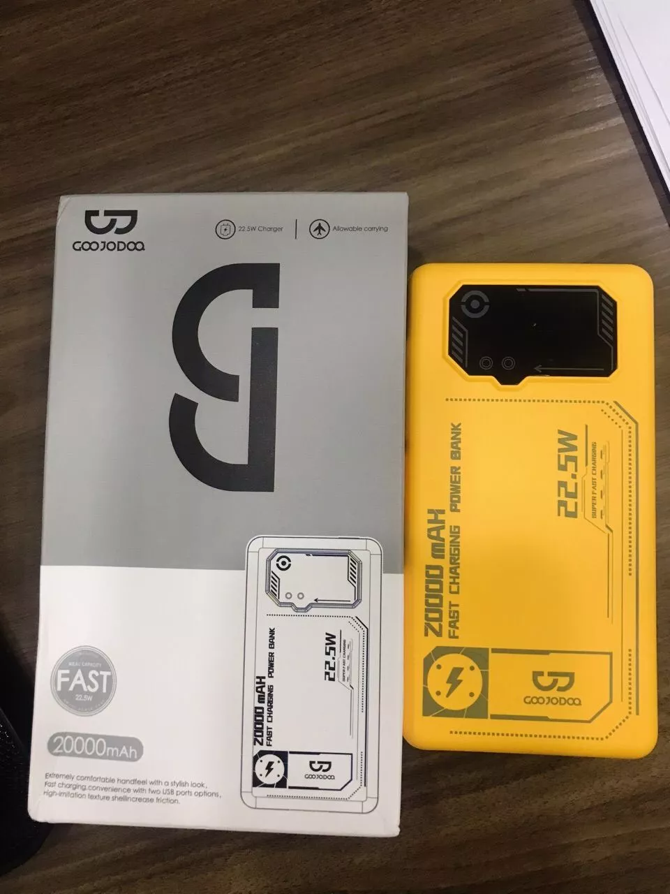 Sạc dự phòng GOOJODOQ 20000mAh tích hợp cáp sạc 22.5W sạc nhanh thông minh
