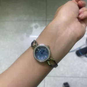 Đồng Hồ Nữ GEDI Đính Hạt Thời Trang Mặt Tròn, Viền Đính Hạt Thời Trang, Thiết Kế Hiện Đại Đơn Giả