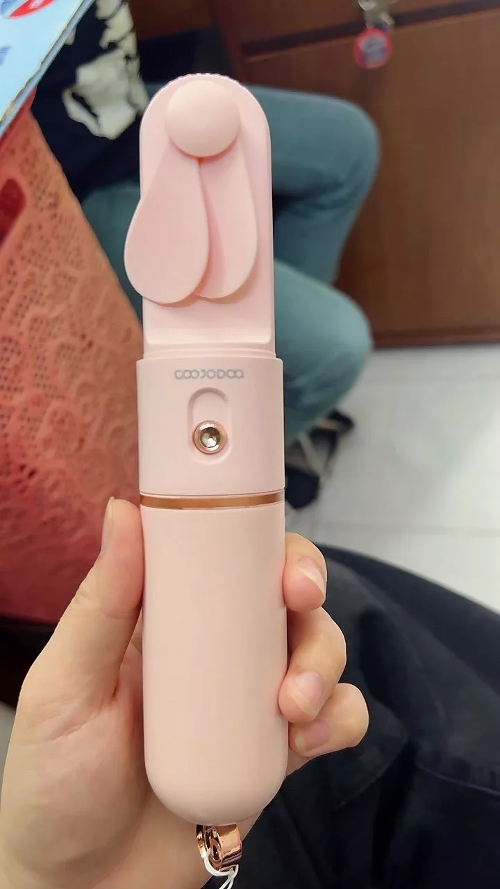 Quạt mini cầm tay GOOJODOQ, 3 tốc độ, cánh quạt bền bỉ sạc Type-c