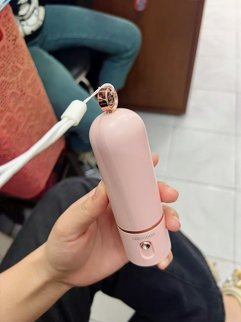 Quạt mini cầm tay GOOJODOQ, 3 tốc độ, cánh quạt bền bỉ sạc Type-c