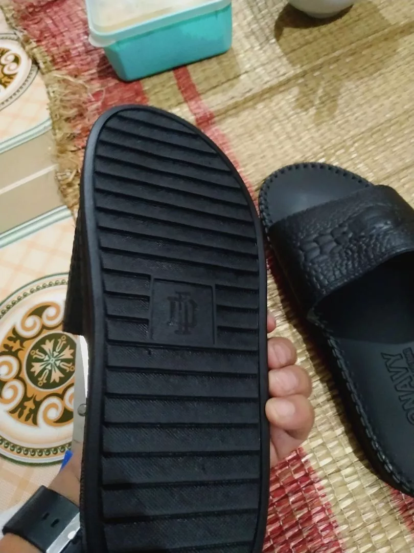 Dép Quai Ngang Nam Da Bò 100% DONAVY Cao Cấp, Dập Quai Cá Sấu Fashion D.CSL