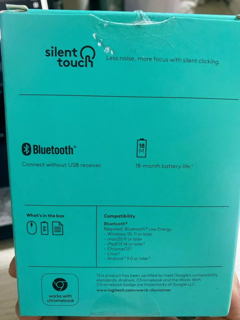Chuột Bluetooth Logitech M240 Silent - Không dây, Nhỏ gọn, Tương thích Windows, macOS, ChromeOS