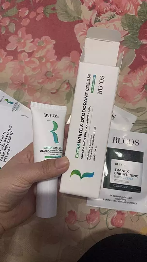 Kem trắng nách khử mùi, giảm thâm vùng mông, nách, bẹn Extra White & Deodorant Rucos