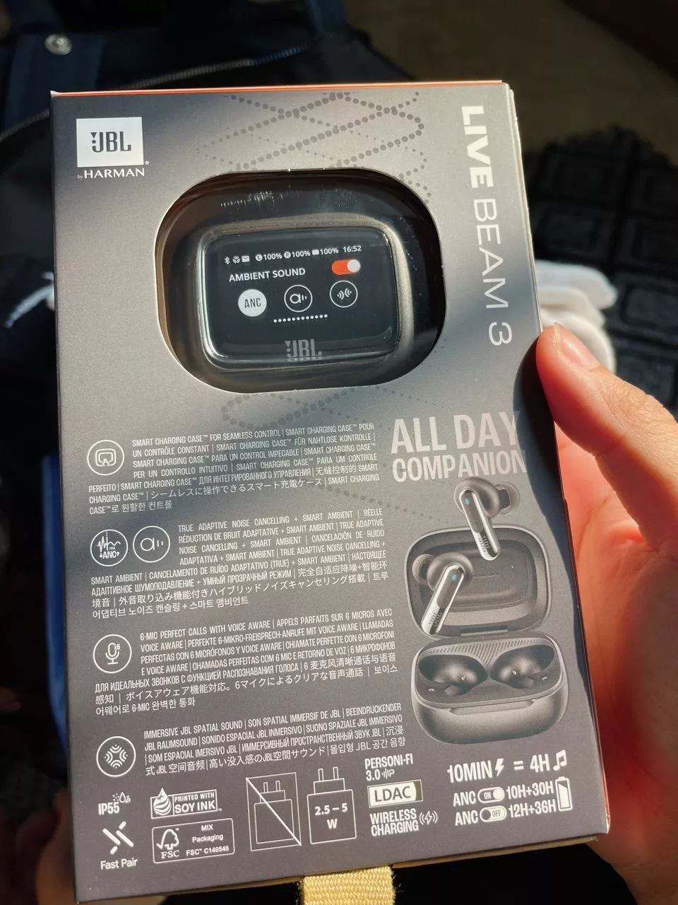 Tai Nghe True Wireless JBL Live Beam 3 có màn hình cảm ứng - Hàng Chính Hãng